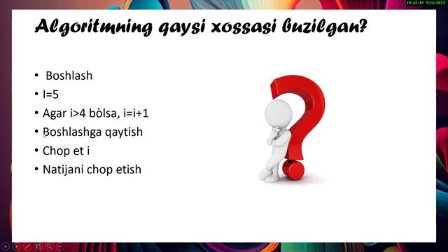 Algoritm. Algoritmning Asosiy Xossalari, Tasvirlash Usullari Va Turlari.