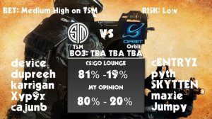 TSM vs Orbit 99Damage Masters Prediction 09/02/2015