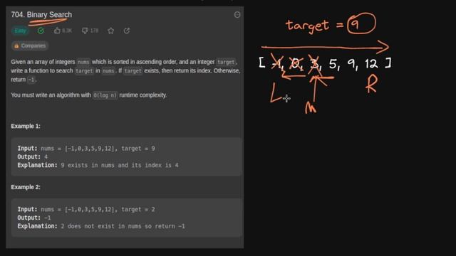 Leetcode 704 - Binary Search - Python Solution