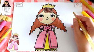 Как рисовать маленькую принцессу | Как нарисовать девочку девушку | Няня Уля