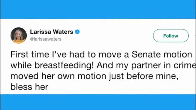 Senadora australiana hace historia al presentar una moción amamantando a su bebé смотреть онлайн