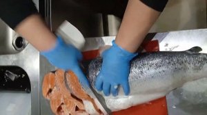 разделка туши сёмги. на стейки