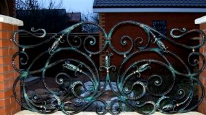 Кованый забор для дома заборная секция из металла с ковкой элементы узор Днепр