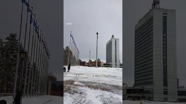 Уборка и вывоз снега. Камазы, самосвалы, погрузчик, Ульяновск, центр, УлПУ, бул. Новый Венец, БЗЛМ.