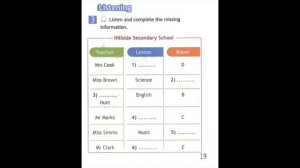 Spotlight 5 Workbook Audio Ex. 3, p. 19