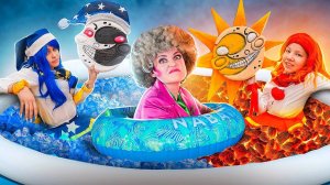 I got into the hot and cold FNAF school! Sun and Moon FNAF animatronics at school!