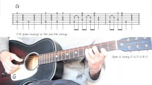 Untitled #02 - Blues guitar in open G tuning - Guitar lesson / tutorial with tab