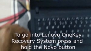 Where is the Novo button in Lenovo Ideapad 100| How to get into the Lenovo OneKey Recovery System.