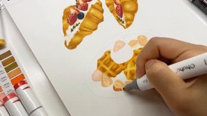 draw with me - sweet desserts illustration ??using alcohol-based markers ₊˚✧