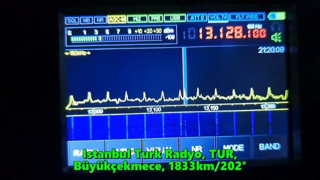 25.06.2023 18:19UTC, [sw, mar], Istanbul Turk Radyo, Турция, 13128кГц, 1833км