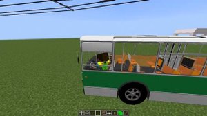 Троллейбус в Minecraft. Версия pre-alpha. RealTrainMod. Trolleybus in Minecraft.