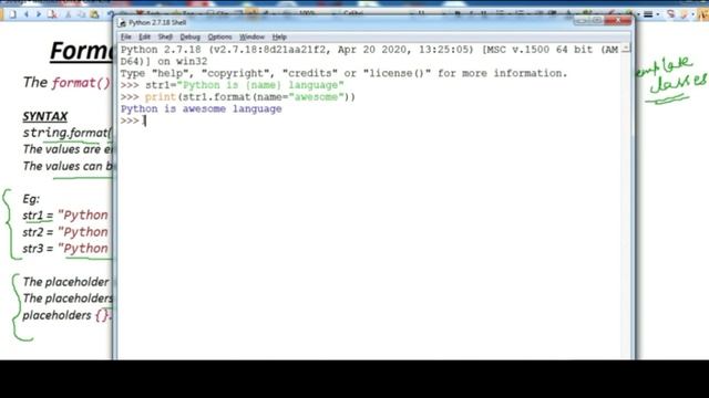 Python : Formatting Strings , with format() method , syntax and examples