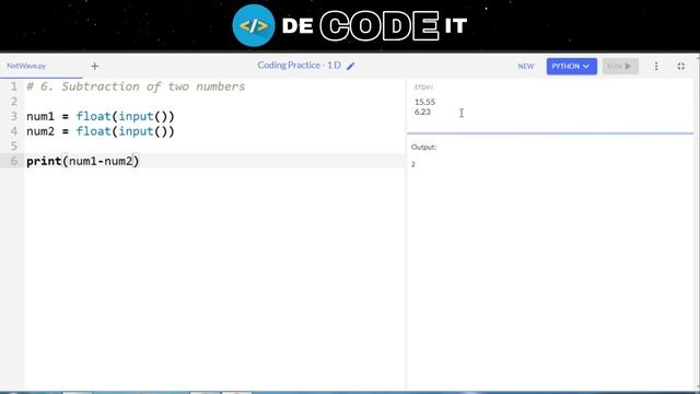 Python Coding Practice - 1D in NxtWave