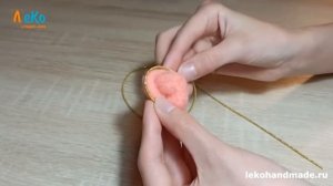 Сухое валяние/ Брошь из шерсти Розовое сердечко/ Мастер-класс