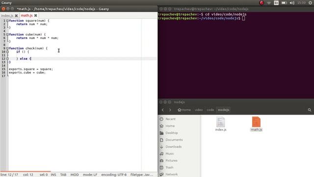 Работа с модулями на NodeJS смотреть онлайн