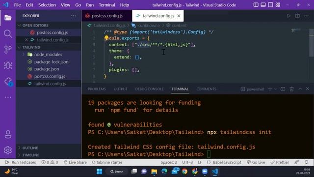 How to Install Tailwind CSS using POSTCSS Method