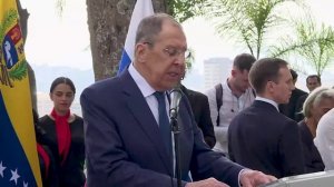 С.Лавров на церемонии открытия бюста А.С.Пушкина, Каракас, 20 февраля 2024 года