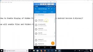 How to Enable Display of Hidden Files and Folders on Stock Android Version 8.0 (Oreo)