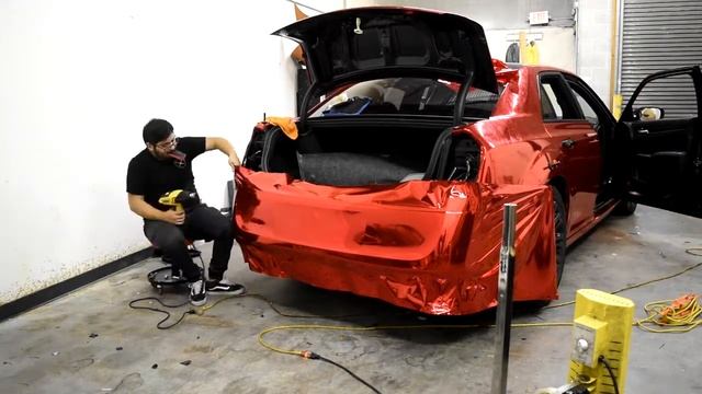 Rear Bumper Wrap - Cherry Red Chrome!. смотреть онлайн