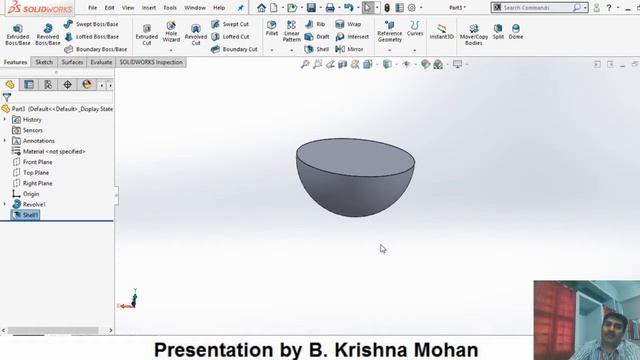 Solidworks: Introduction to Feature Tools  Revolve Shell & Rib