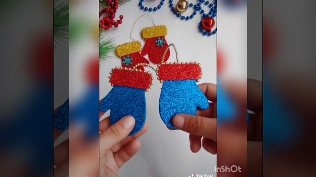 новогодние игрушки из фоамирана! Christmas toys from foamiran. . мой Инстаграм croshet_magique_pvl смотреть онлайн
