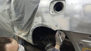 Toyota Corolla шпатлевание, как вывести арку на шпаклёвке и как посадить потёк на грунте