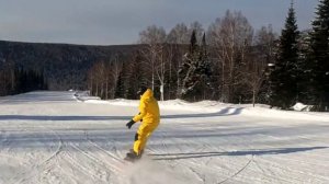Шерегеш. Сектор Е. Скоростной спуск на сноуборде.