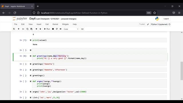 Python Tutorial 7   All about 'Functions'