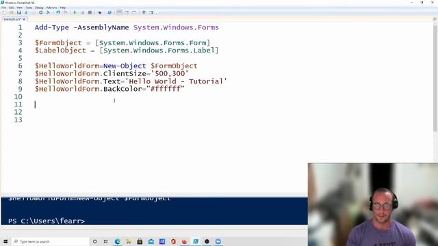 PowerShell Tutorials : Making a GUI Part 1 - Introduction & Hello World