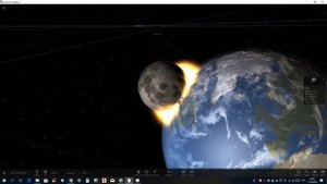 Universe Sandbox 2. Столкновение спутников планет с Землёй.