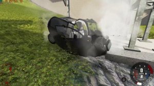 BeamNG drive разбиваю разные машины со ступенек