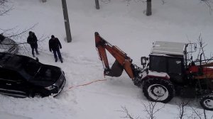 Снегопад Киев. Lexus 570 застрял Киев снег март