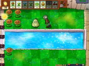 Plants vs Zombies / Adventure 1 Pool 3 / Растения против Зомби / Прохождение