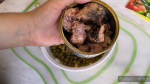 Салат за 10 минут из тунца с консервированным горошком