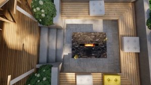 Ландшафтный дизайн заднего двора таунхауса.