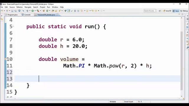 volume of cylinder in java смотреть онлайн