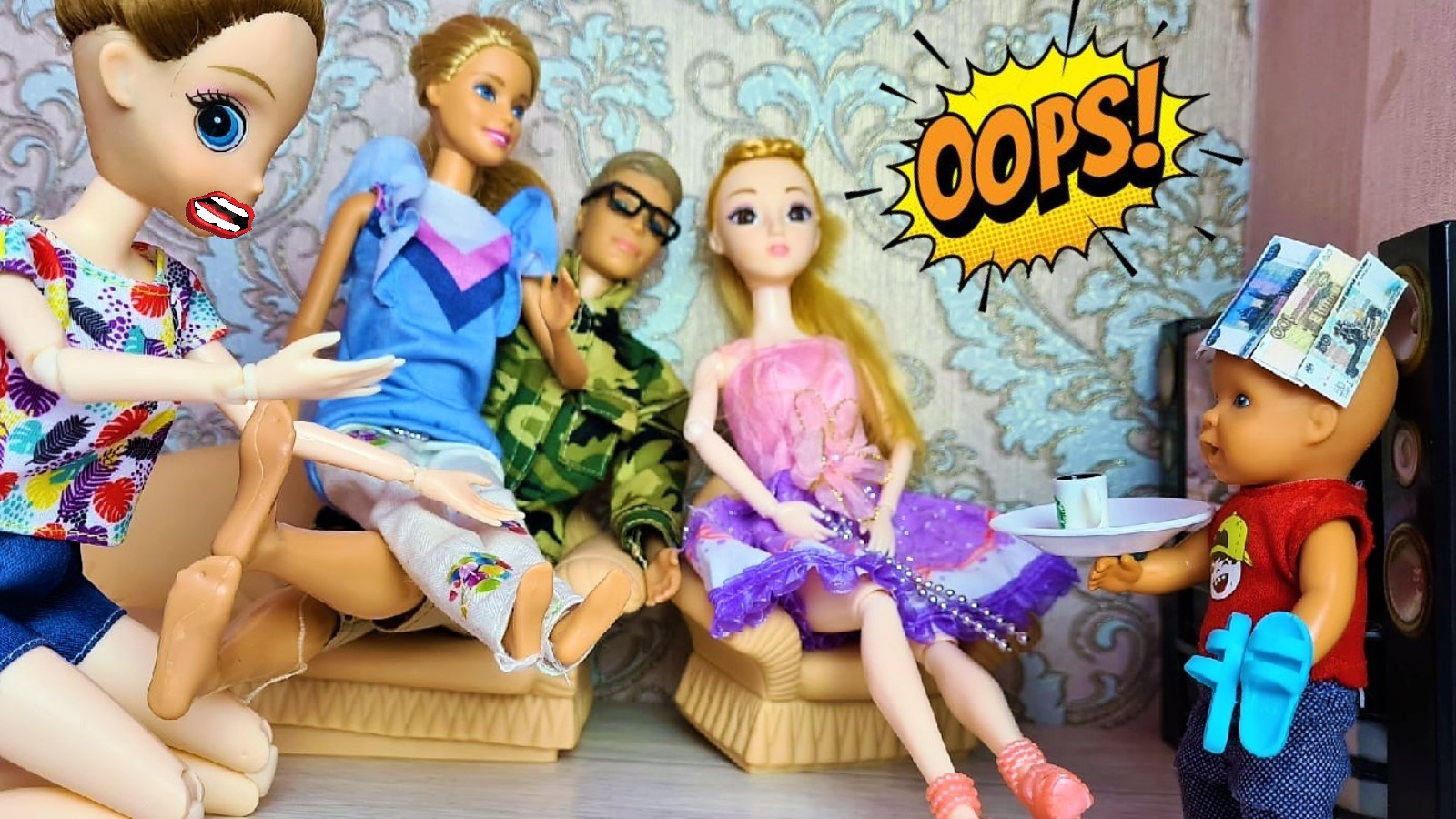 Веселая семейка куклы. Барби и её новая подруга. Видео про кукол. Макс и Катя дом.