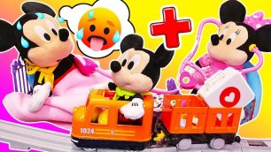 Микки Маус заболел!  Видео для детей про игрушки Дисней. Микки и Минни Маус на русском языке