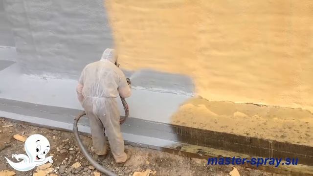 Гидроизоляция фундамента  нанесением полимочевины
