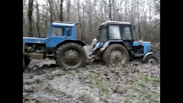 МТЗ 80-82 заготовка дров по грязи часть 1 смотреть онлайн