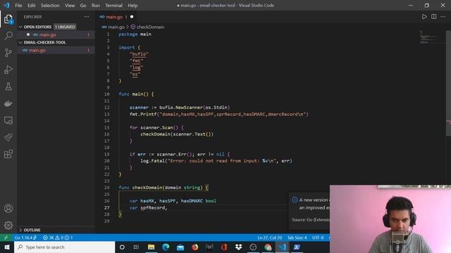 GOlang - Email Verifier Tool Project #go-project