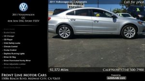 Used 2011 Volkswagen CC | Front Line Motor Cars, Midway City, CA - SOLD