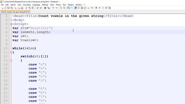 Find all vowels in string javascript| krishtechhq
