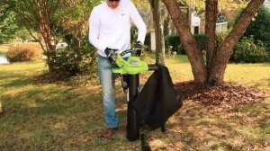 Обзор Воздуходувка аккумуляторная GreenWorks GD40BV в работе