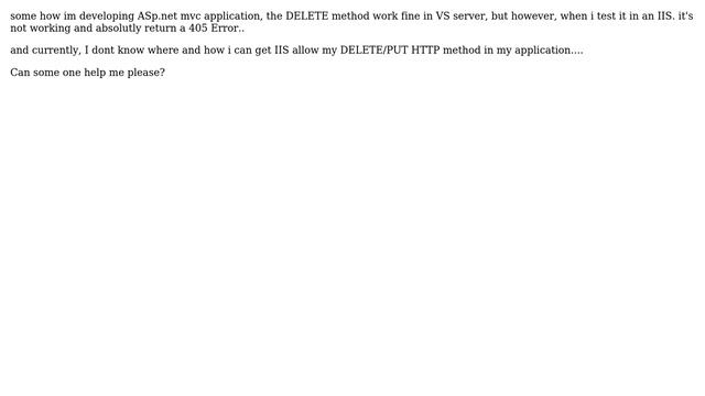 DELETE method not allow in IIS (7)?