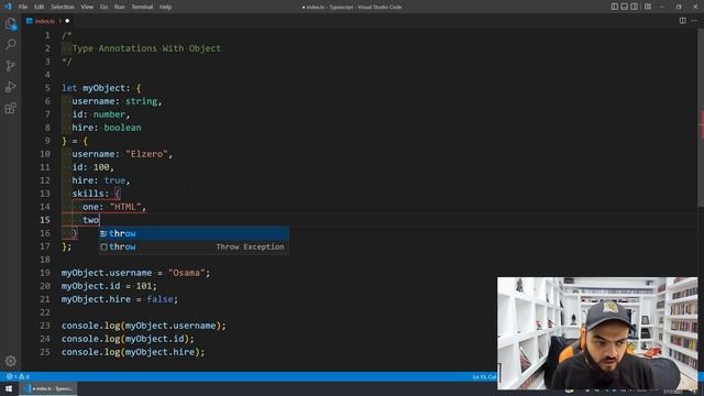 Learn Typescript In Arabic 2022 - #21 - Type Annotations With Object