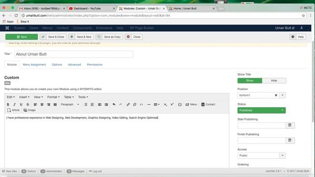 How to change Footer Module in Joomla Helix - Joomla Template Development смотреть онлайн