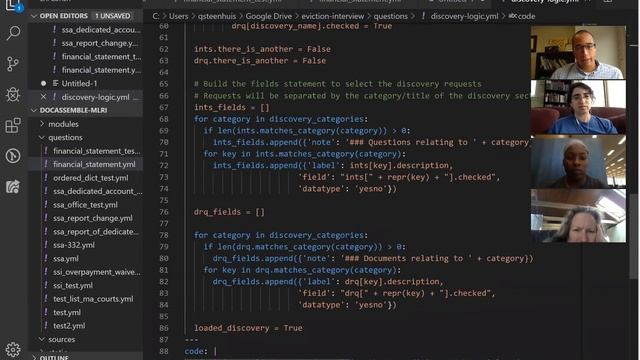 Docassemble Working Group 2019-08-04 - Best Practices, Ordering Questions Dynamically
