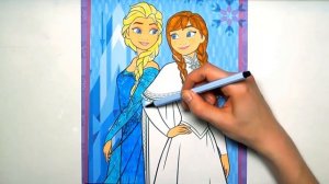 Рисуем и раскашиваем Анну и Эльзу из мультфильма "Холодное сердце" \\ Рисование для девочек!