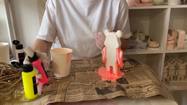 Творческий набор bear brick с Wildberries | красками в технике флюид арт. смотреть онлайн